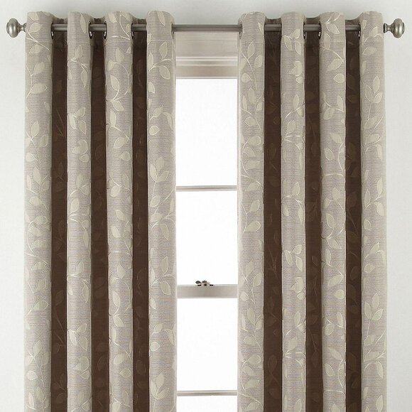 Linden Street Light-Filtering Top Single Curtain Panel Sullivan Khaki 50" x 95" - Picture 6 of 7